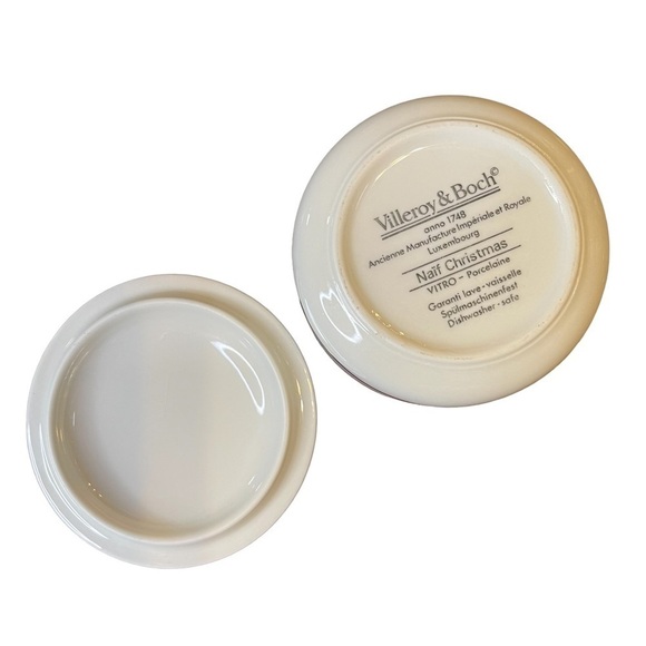 VTG Villeroy Boch Porcelaine Naïf Christmas Trinket Jewelry Box Collectible - Picture 4 of 10